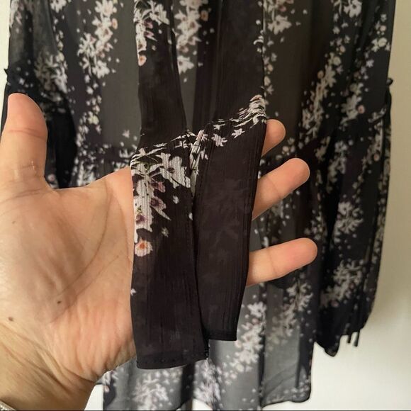 All Saints Eimear Cultivar Mini Dress Sheer print Size 8 preowned - Picture 5 of 6